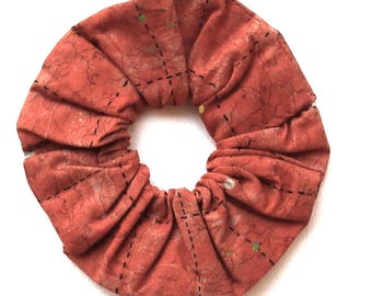 Hair Scrunchies: Rust, Marcia Derse Fabric, Medium Size