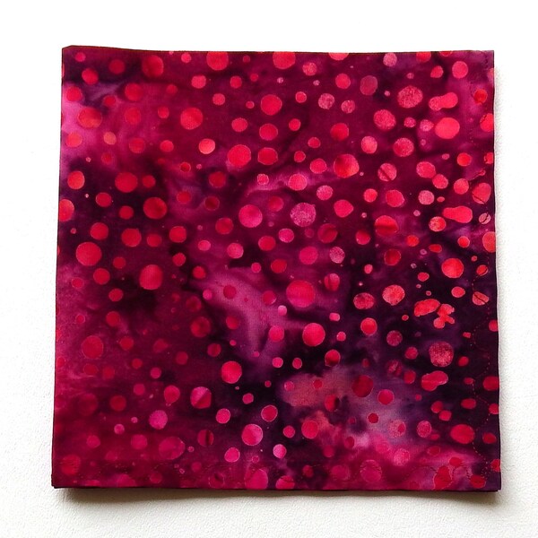 Red Moon Handkerchief, Purple Plum Wine Burgundy, 12" Pocket Square, Cotton Batik Fabric, Everyday Carry, Weddings, Handmade Gifts for Women