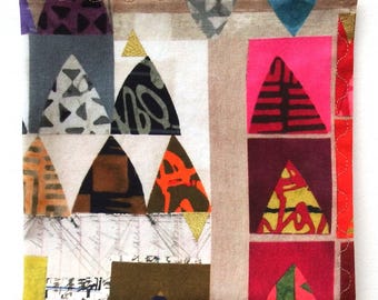 Marcia Derse Cotton Handkerchief: Abstract Modern Print, 14" Pocket Square