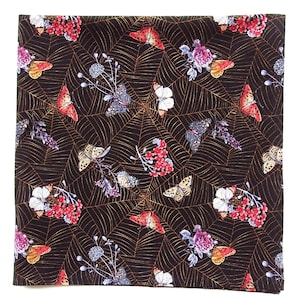 Cobwebs Bandana, Spider Webs and Moths, Thistle, Studio e Fabric, Halloween Party, 22&quot; Square Cotton Scarf, Halloween Head Wrap, Gifts