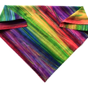 Batik Bandana, Colors of the Rainbow, Hand Dyed Cotton Fabric, 22 Square, Not Your Ordinary Bandana, Gifts for Her and Him image 4