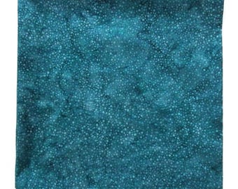 Teal Batik Bandana: Handmade Cotton Head Scarf (22" Square)