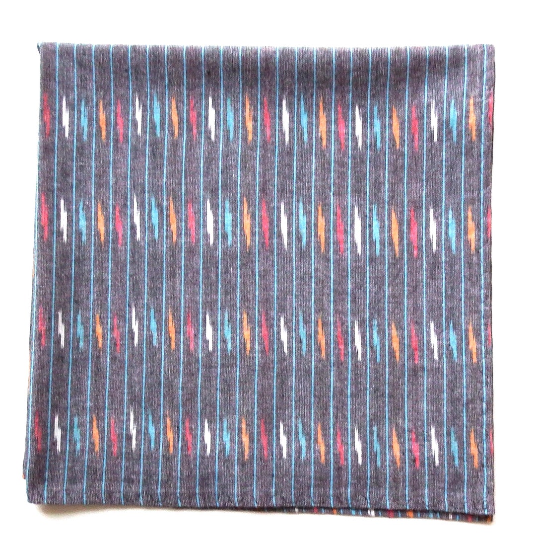 Ikat Bandana, Handloomed Cotton Fabric, Rich Variegated Pattern