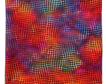 Cotton Bandana: Wavy Dots, Head Wrap, 22" Square, Festivals