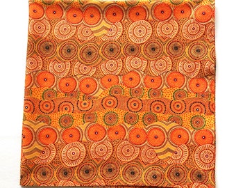 Orange Bandanas, 22" Square Scarf, Australian Cotton Fabric, Kaleidoscope, Travel, Hiking, Gardening, Super Soft Head Wrap, Gifts for Her