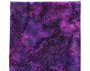 Batik Handkerchief, Mottled Purple, Moons, Dots, 14" Pocket Square, Hand Dyed Cotton Hanky, Everyday Carry, Gifts for Women