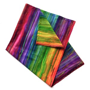 Batik Bandana, Colors of the Rainbow, Hand Dyed Cotton Fabric, 22 Square, Not Your Ordinary Bandana, Gifts for Her and Him image 3