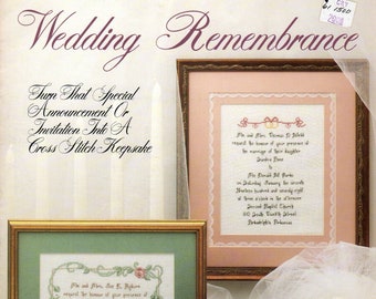 Wedding Remembrance Cross Stitch Wedding Invitation Anne Young Leaflet 576 NOS