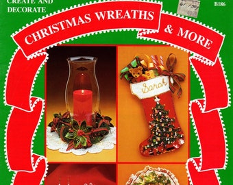 Christmas Wreaths & More Holiday Craft Projects Stocking Earrings Jewelry NOS