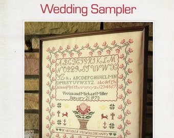 Wedding Sampler Barkraft Samplers Heirloom Designs Cross Stitch Leaflet NOS