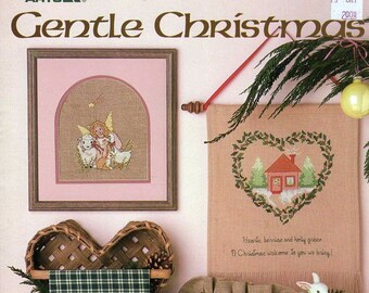 Gentle Christmas Family Line  Cross Stitch Leaflet 506 Angel, House, Wreath  NOS