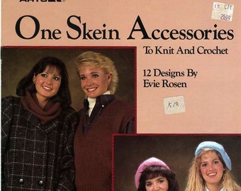 One Skein Accessories to Knit & Crochet Leaflet 442 - Evie Rosen 12 Designs NOS