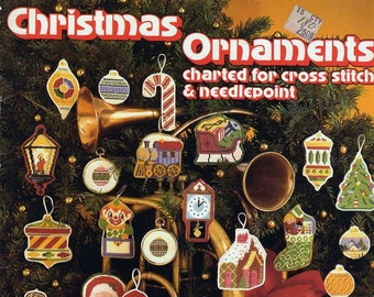 Christmas Ornaments for Cross Stitch and Needlepoint pattern leaflet 180 NOS