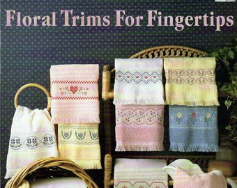 Floral Trims For Fingertips Sandra Case 12 Cross Stitch Designs Leaflet 585 NOS