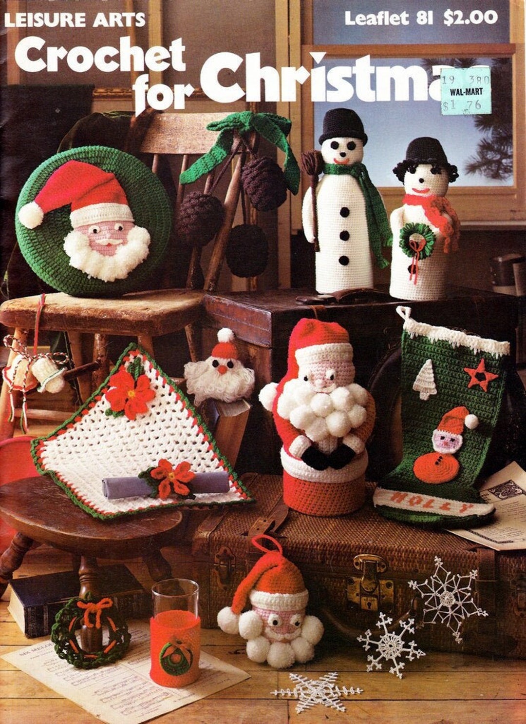 Crochet for Christmas Leisure Arts Leaflet 81 Santas Placemats Stocking