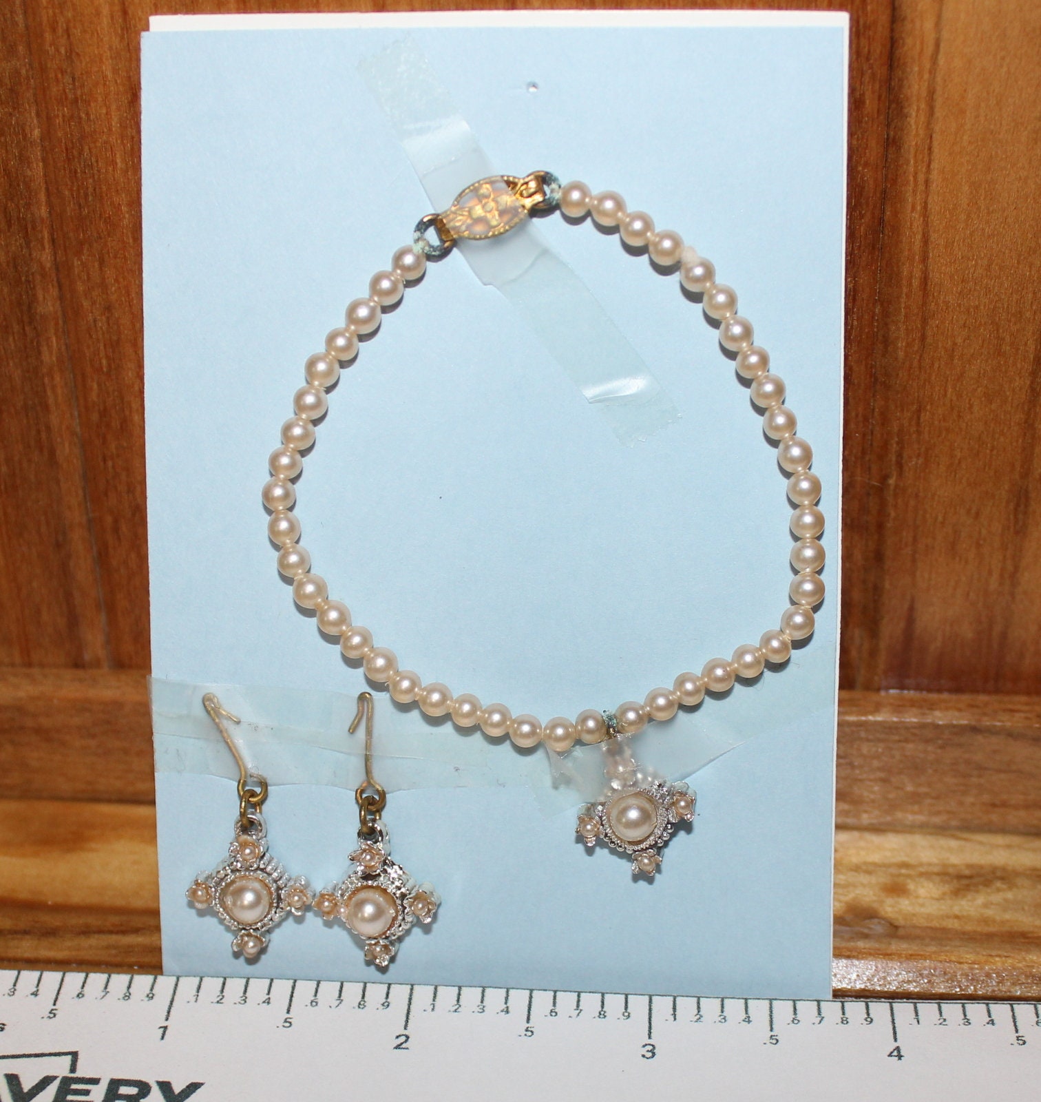 Doll Pearl Necklace Earrings 15 20 NOS Etsy