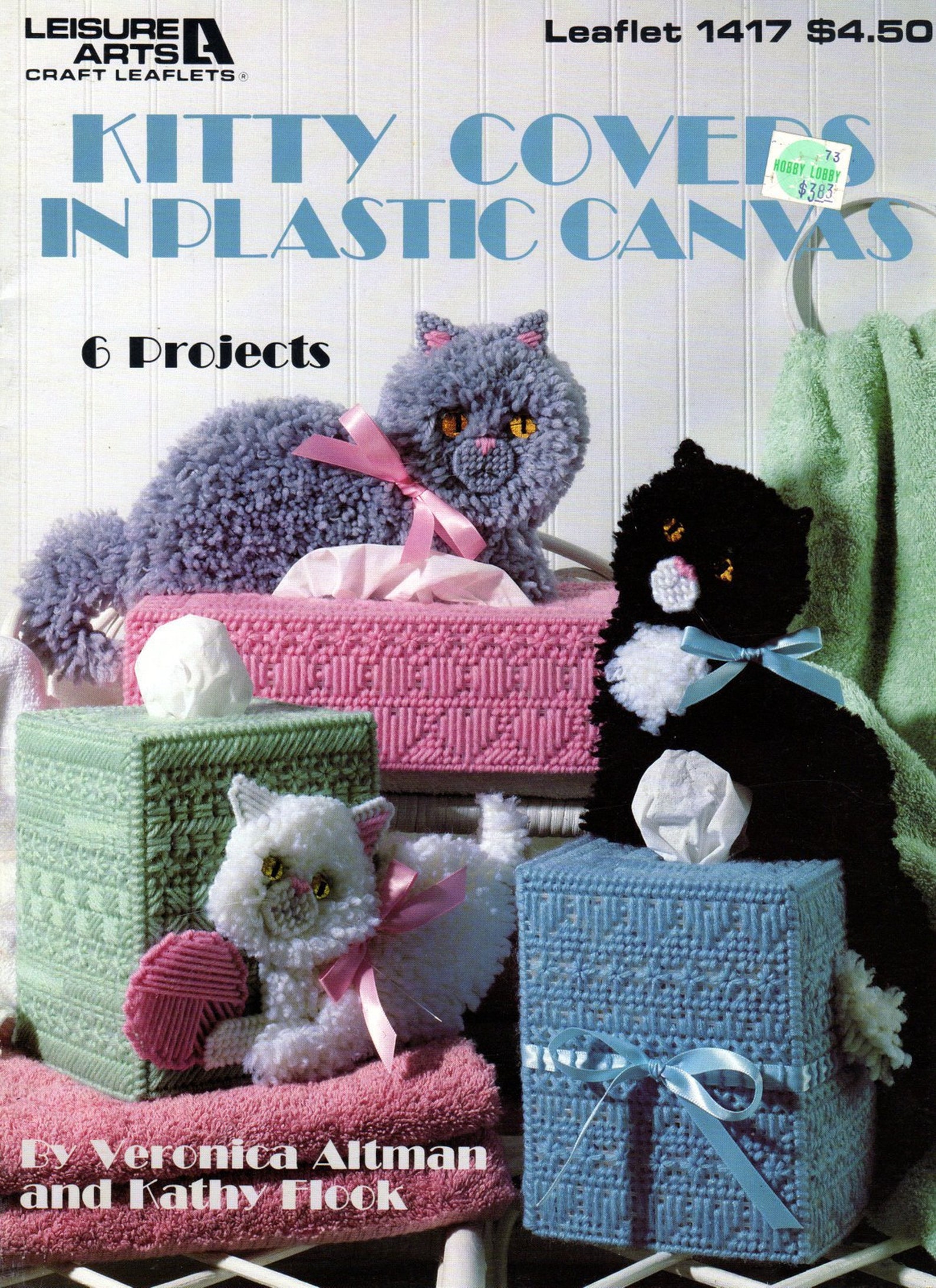 Kitty Covers in Plastic Canvas Leisure Arts 1417 Tissues Boxes Etsy