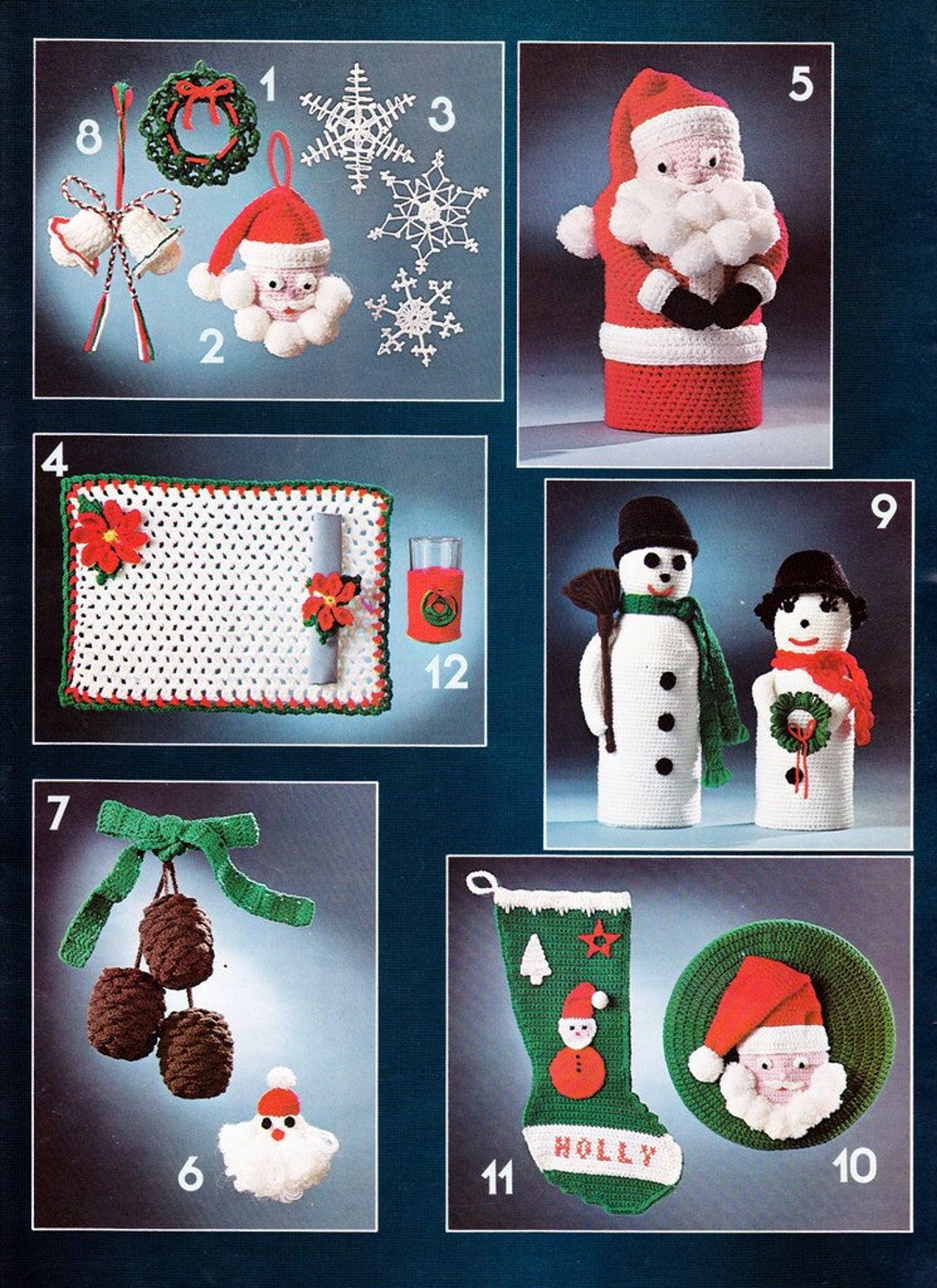 Crochet for Christmas Leisure Arts Leaflet 81 Santas Placemats Etsy