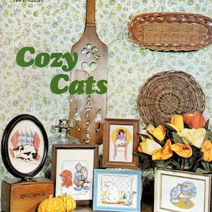 Cozy Cats Panacea Counted Cross Stitch Leaflet 5 Designs NOS