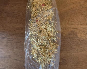 Vintage Gold Tinsel Christmas Tabletop Tree, Jack Eckerd Corp, 1950s-60s NIP