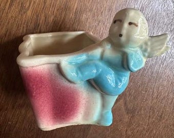 Vintage 1950s 1960s Pixie Elf Planter Small Size Pastel Shawnee Pottery USA