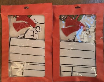 Vintage Hallmark Snoopy Christmas Decorations, Set of 2