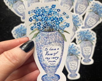 Blue Vase Sticker: Outlander Inspired Waterproof Vinyl Decal