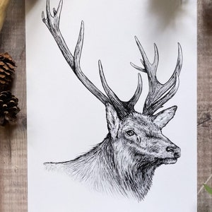 Personalised main rouge-Scotland-Stag-Beautifully Embroidered Poison