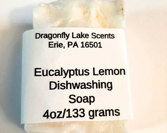 Eucalyptus Lemon-Handmade, Coconut oil, Eucalyptus essential oil, Lemon essential oil, Castor oil, Eco friendly, Handmade dish washing soap.