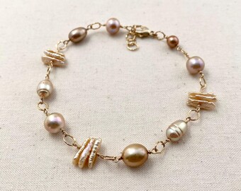 Champagne Freshwater Pearl Bracelet