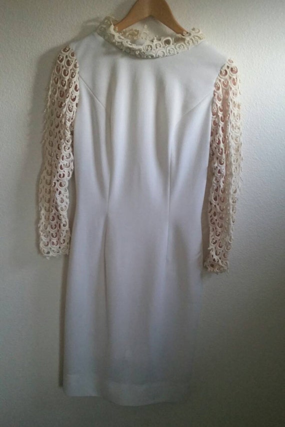 Vintage White mod dress with crown trim