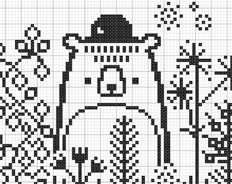 Bear in the Woods - Cross Stitch Pattern - Instant Download