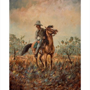 COWBOY print from original oil by artist BUSTER KENTON