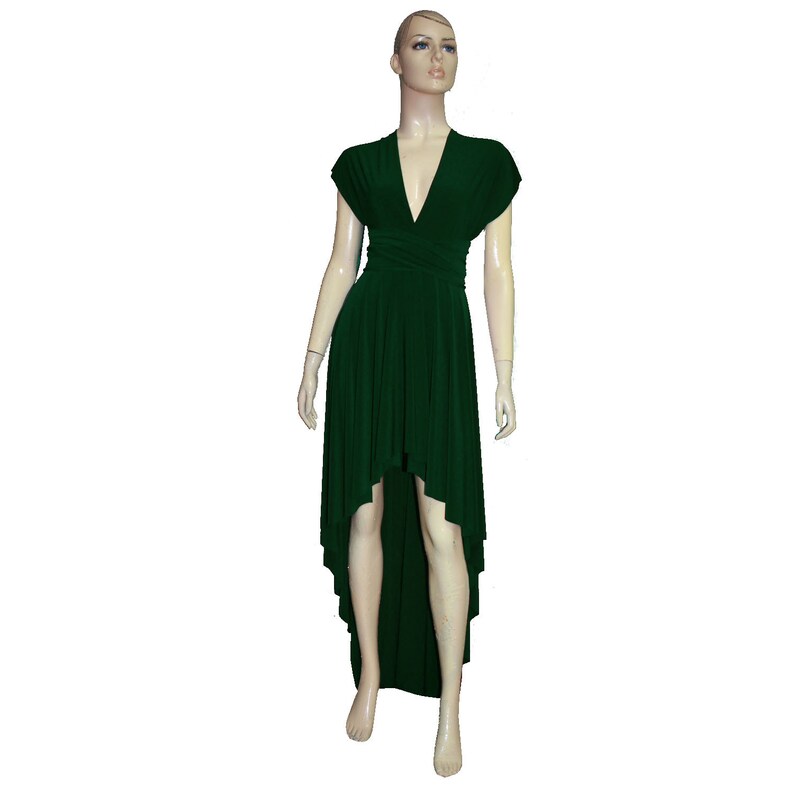 Dark Green High Low Dress