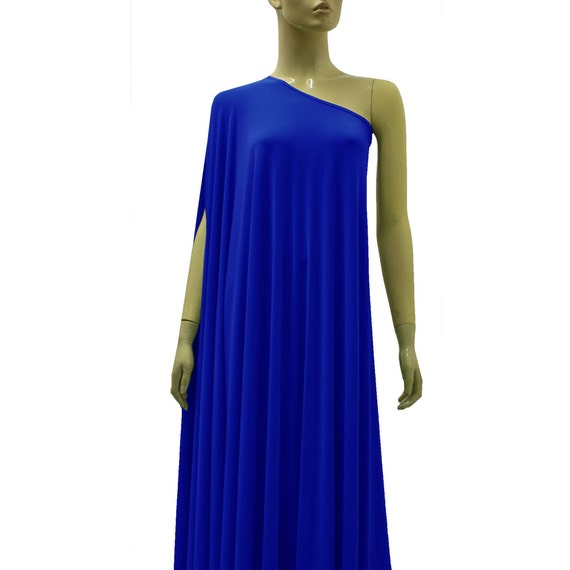 Maternity Dress Royal Blue Baby Shower Gown Sexy One Shoulder Etsy