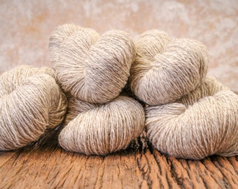 Sand-white wool yarn for blanket - 500g./17,50 oz. - New Zealand fingering wool - Crochet plaid wool - Weaving wool fiber - Socks wool - 280