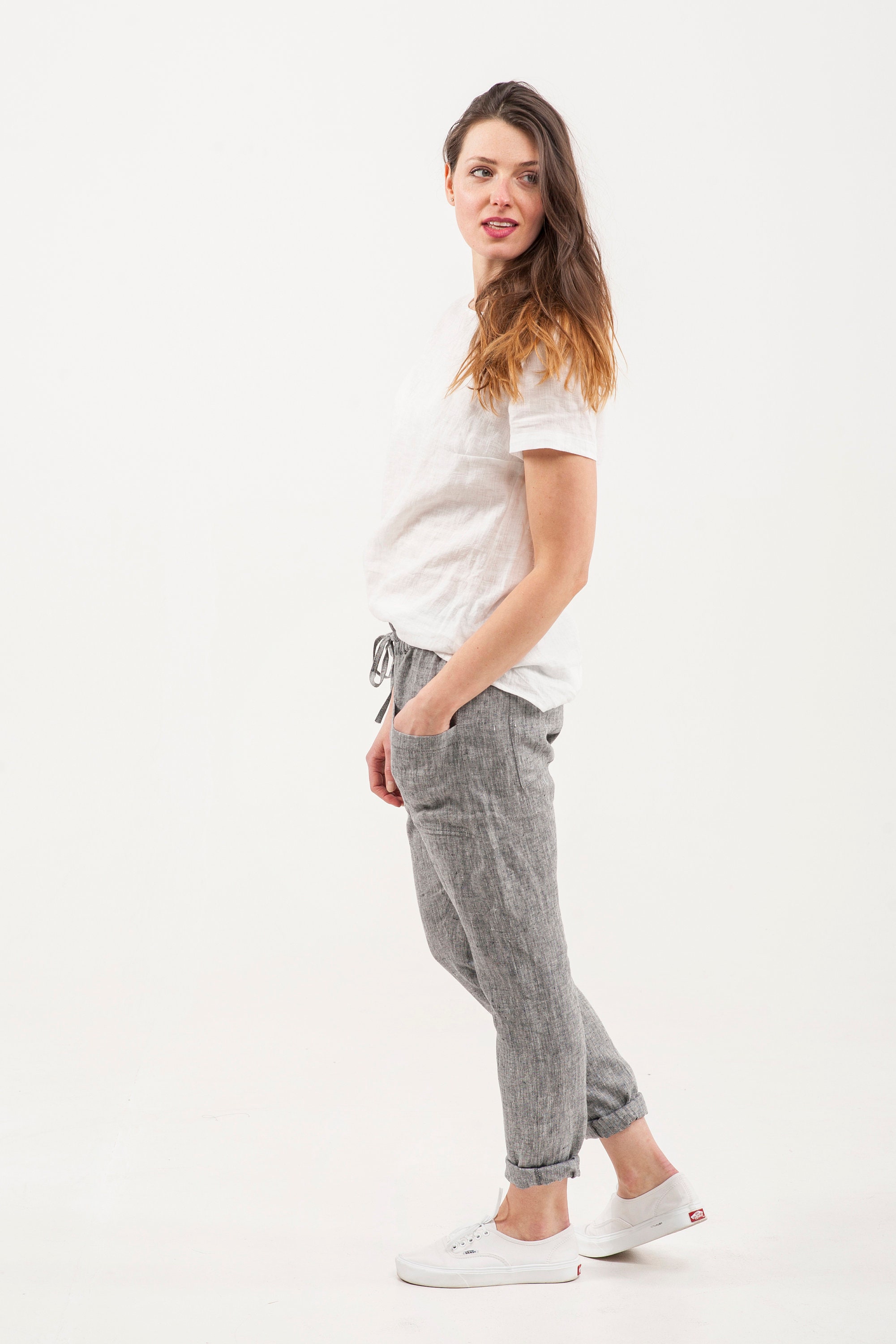 Linen Trousers and Linen Shirt Outfit Organic Women Pants - Etsy