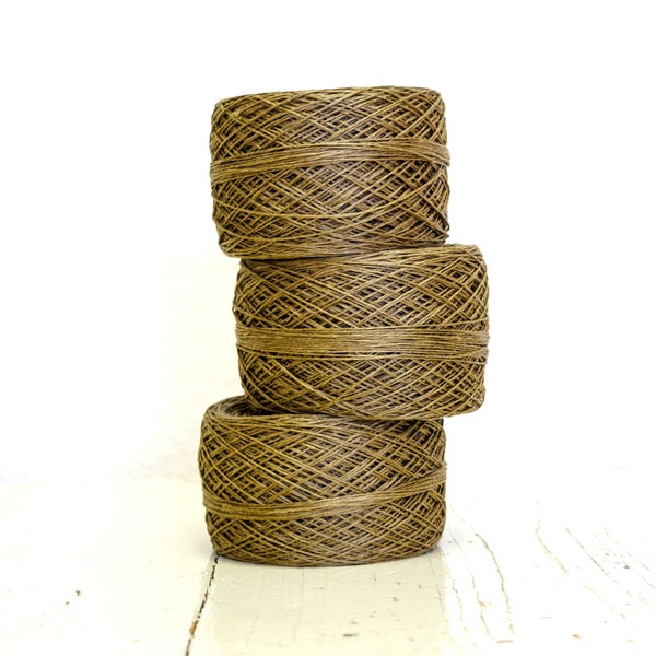 Khaki linen yarn 50g/225m for lace knittings, crochet, for women's summer tops, knitting children's clothes, cool, durable threads