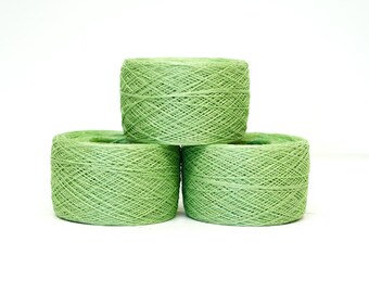 Light Green Linen Yarn, Lace Knitting Crochet, 50g/500m