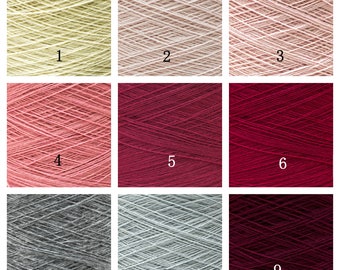 20 beautiful luxurious threads, soft merino wool in cones 900g/31,7oz. for baby knittng, crochet, needlework, weaving, plaid, kid's clothes
