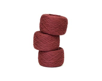 Dusty red Linen Yarn: Lace Knitting Crochet, 50g/500m