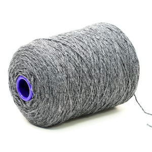 Graphite Grey New Zealand Wool Yarn Cone: 900g Aran Worsted