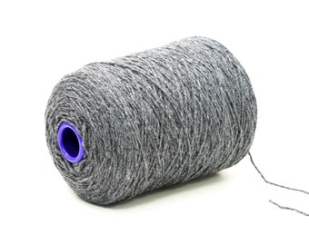 Graphite Grey New Zealand Wool Yarn Cone: 900g Aran Worsted