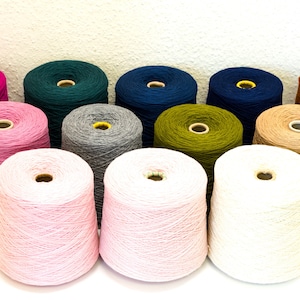 20 beautiful luxurious threads, soft merino wool in cones 900g/31,7oz. for baby knittng, crochet, needlework, weaving, plaid, kid&#39;s clothes