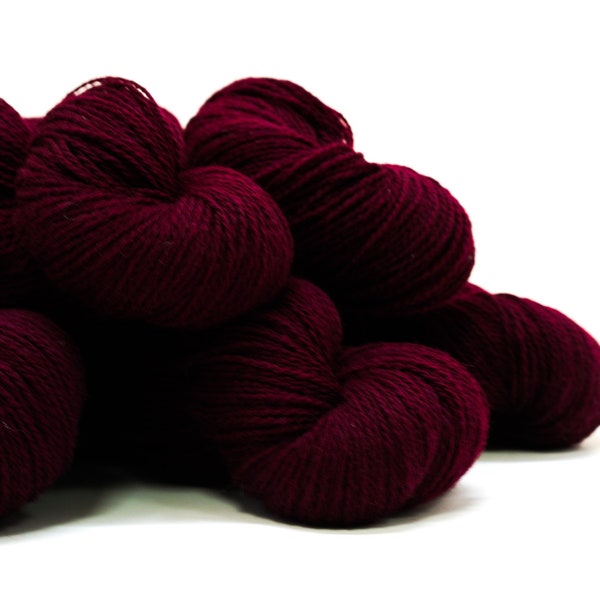 Fil de laine rouge bordeaux 500 g/17,50 oz - Laine de Nouvelle-Zélande à crocheter pour un plaid au crochet, une couverture à tisser, un poncho à tricoter, pour homme ou femme