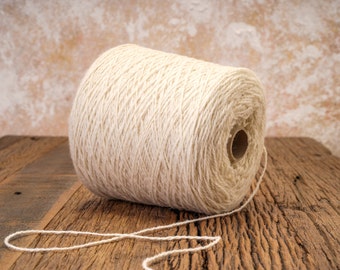 Lithuanian white 100% wool yarn in cone - 900g/1440m - Wool yarn for dyeing - Hand knitting wool yarn - DK Light worsted - Wool for dyeing