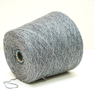 Grey lace merino soft wool 900g/31,7oz. in cone, for handmade the finest products, baby knittng, crochet, gift for knitter, luxurious thread