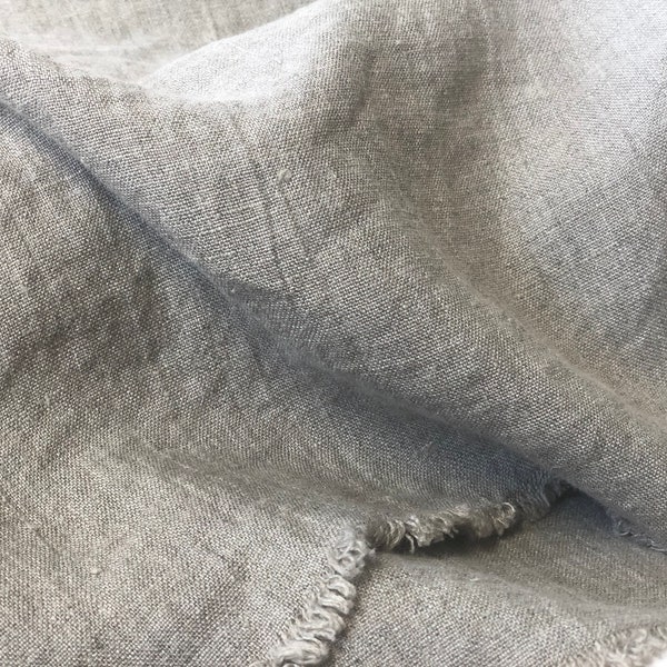 Natural dark grey undyed linen fabric - European linen fabric - Stone washed linen - Organic linen fabric - 7 color from card - BengiDESIGN