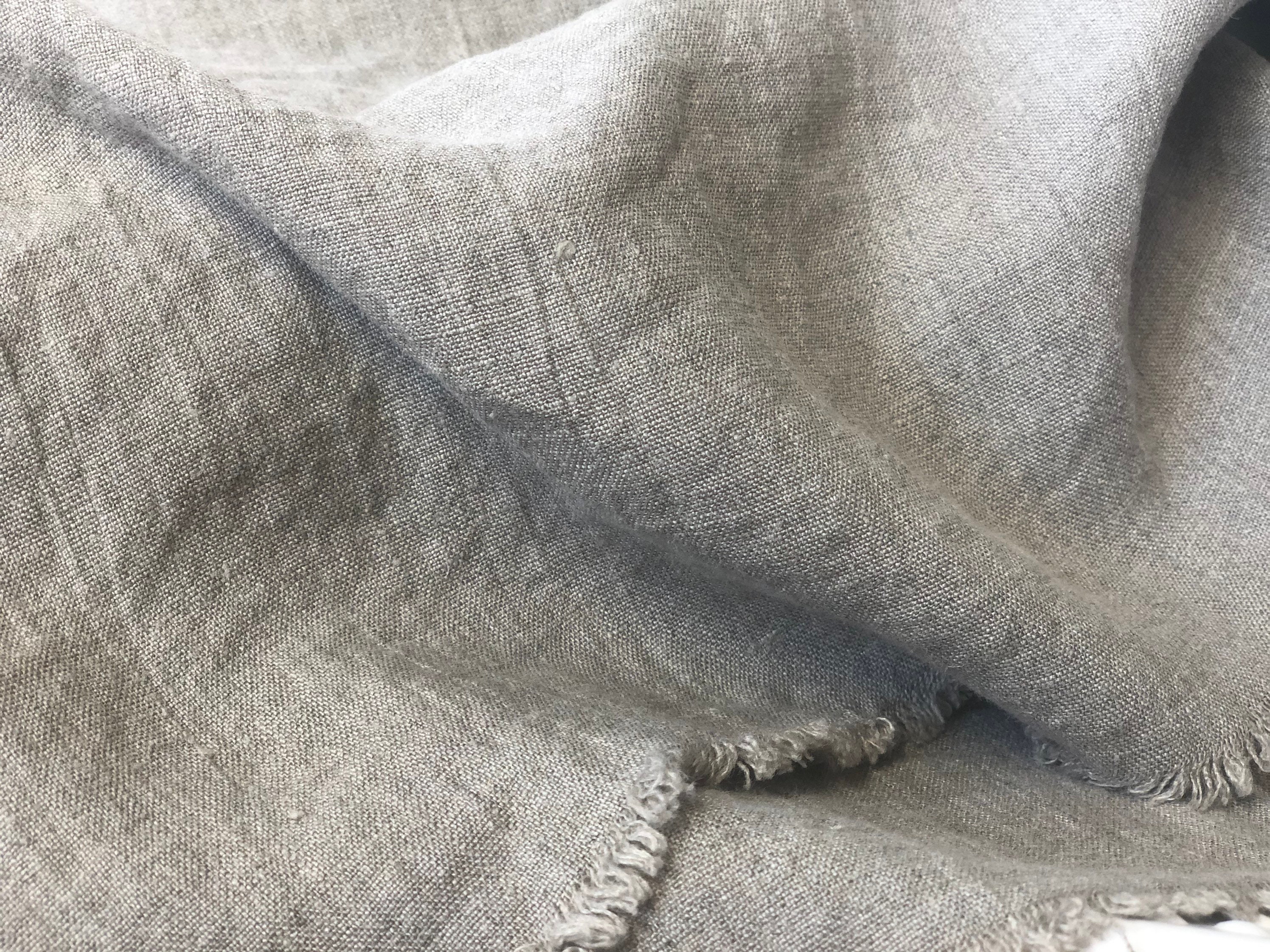 Natural Dark Grey Undyed Linen Fabric European Linen Fabric Etsy