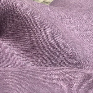 European linen fabric on sale - Stone washed linen fabric - Dusty purple linen fabric - Organic linen fabric - Linen fabric leavings